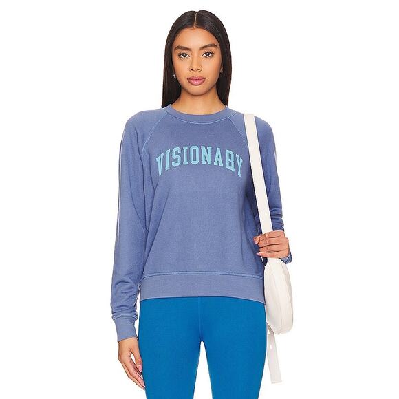 Spiritual Gangster Visionary Forever Crew Pullover Sweatshirt Pacific Blue M NWT - Picture 2 of 9